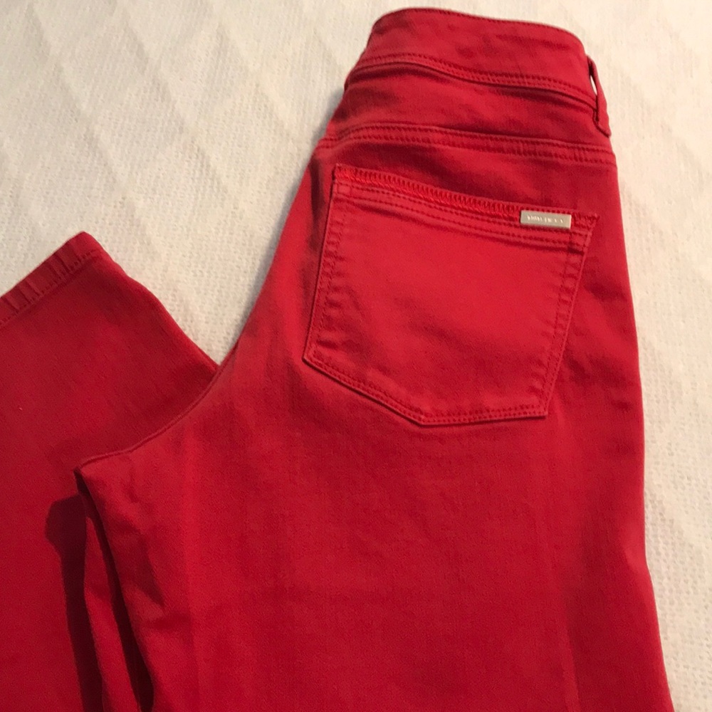 White House Black Market Red Slim Crop Pants